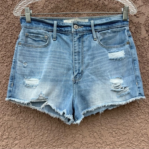 Abercrombie & Fitch Jean Shorts Womens‎ 28 A&F Distressed Cut-out Denim Festival - Picture 1 of 15